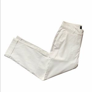 The Script Matilde White Cropped Rolled Hem Pants NWT Size 4 Ankle Length